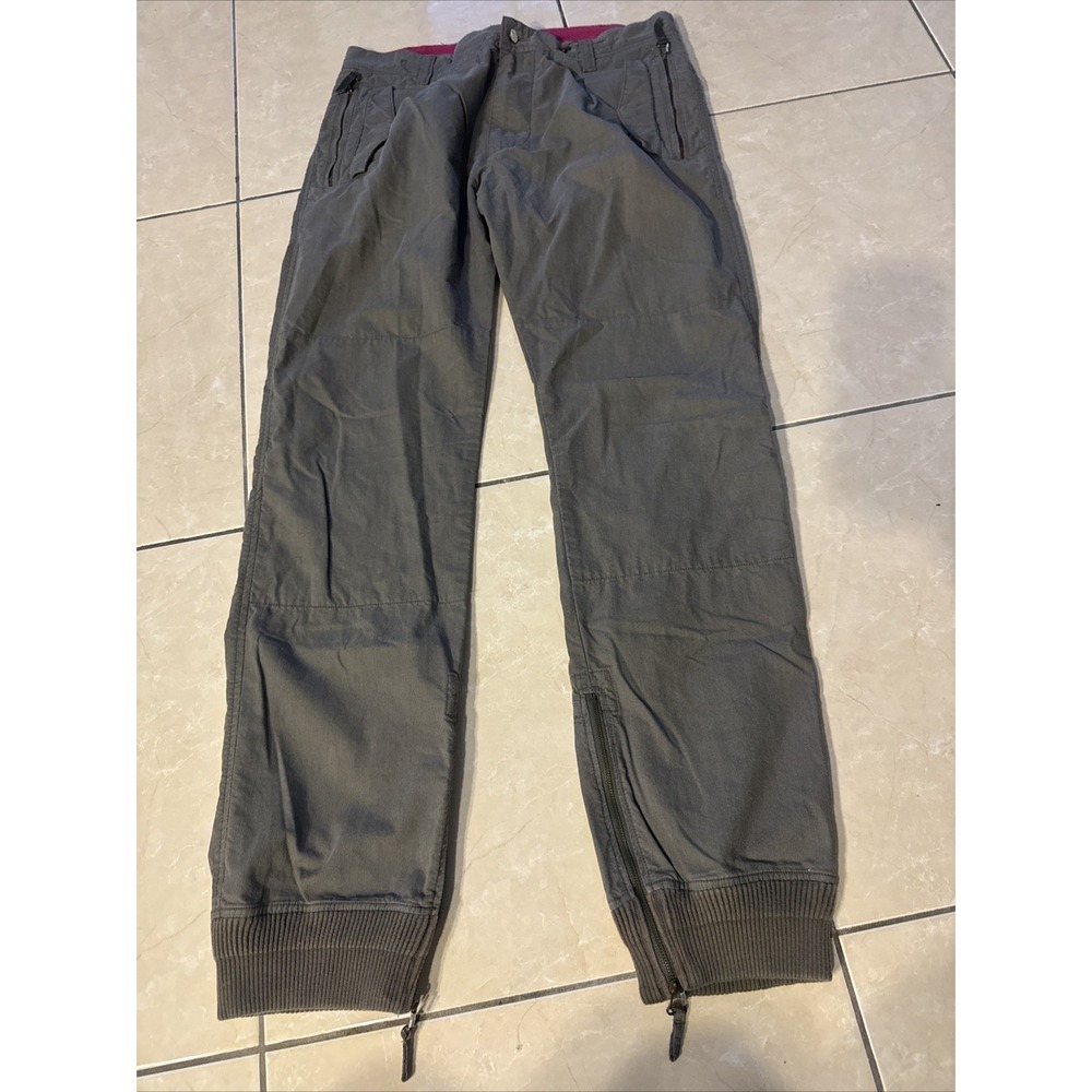 Y2K Diesel Womens Moto Cargo Pants Cropped Utility 34 Military Cuffed Ankle Zip